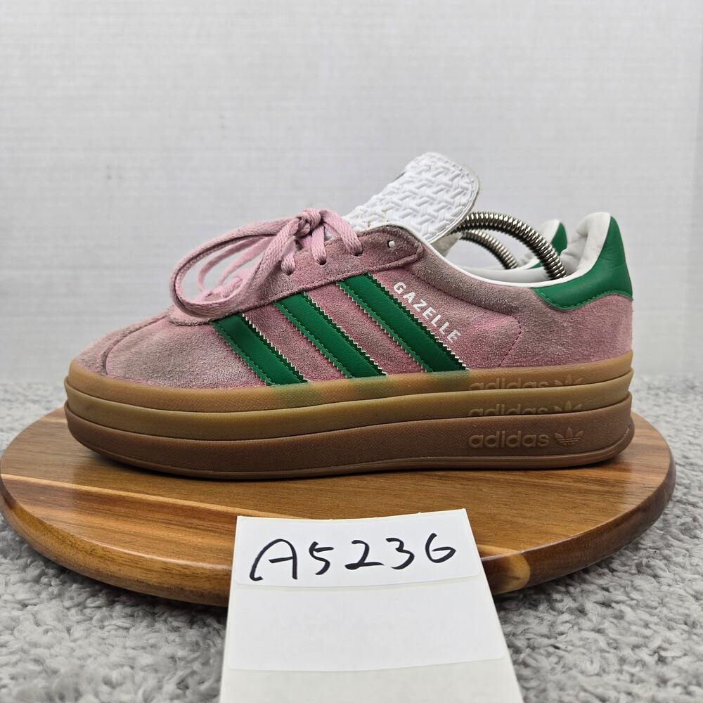 Adidas Women 8 Gazelle Bold True Pink Green Platform Casual Daily Sneaker IE0420